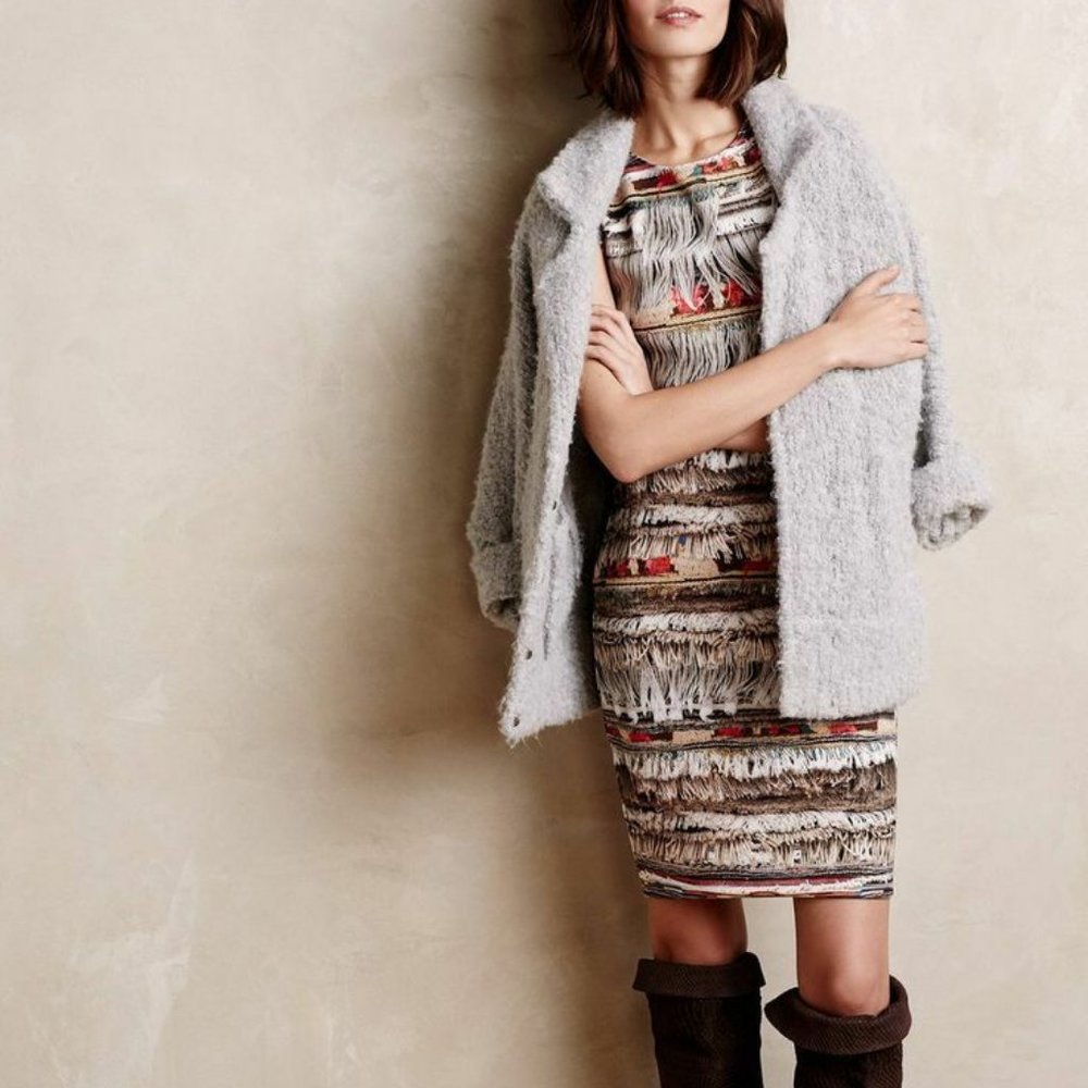 NWT Mara Hoffman Neoprene Fringe Sleeveless Dress